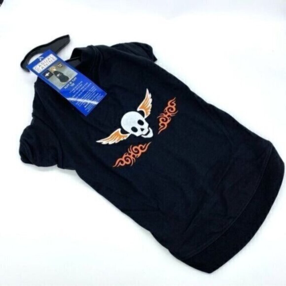 Casual Canine Ruff-N-Tuff Biker Skull Dog Shirt Size Medium